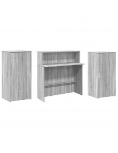 Banco Reception Grigio Sonoma 200x50x103,5 cm Legno Multistrato