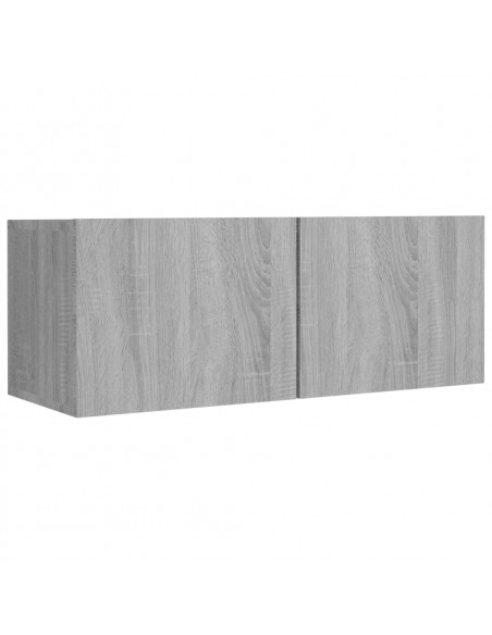 Set di Mobili Porta TV 4 pz Grigio Sonoma in Legno Multistrato