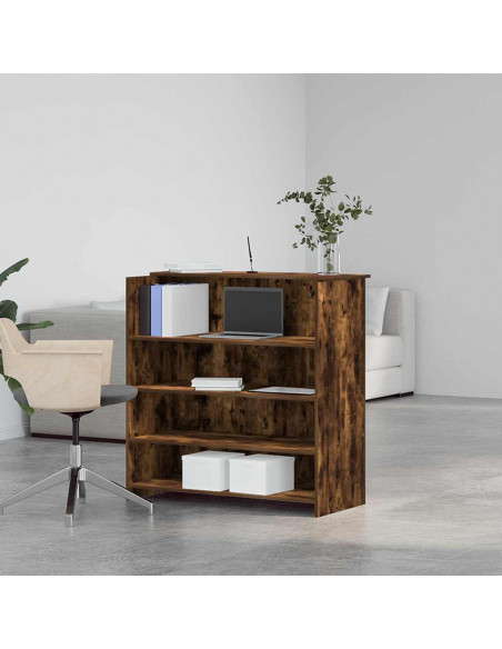 Banco Reception Rovere Fumo 100x50x103,5cm in Legno Multistrato