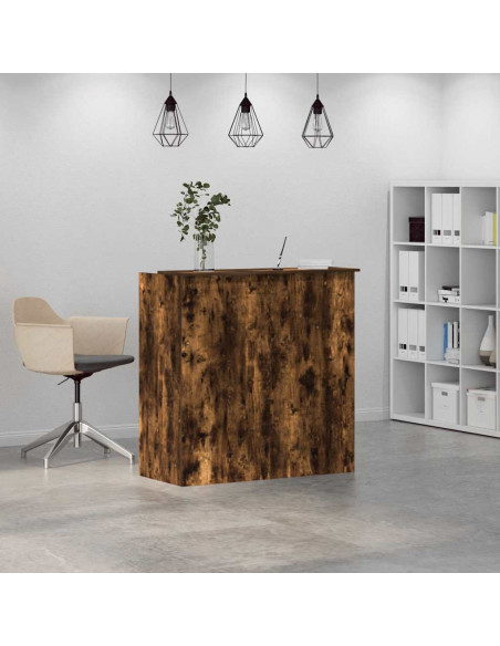 Banco Reception Rovere Fumo 100x50x103,5cm in Legno Multistrato