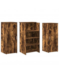 Banco Reception Rovere Fumo 135x50x103,5cm in Legno Multistrato