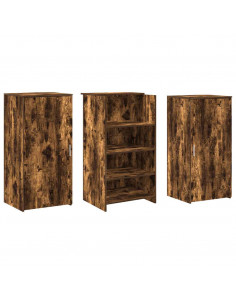 Banco Reception Rovere Fumo 155x50x103,5cm in Legno Multistrato