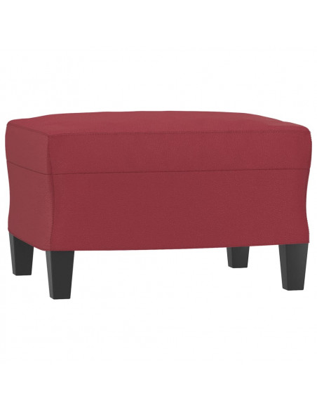 Set di Divani 3 pz con Cuscini Rosso Vino in Similpelle