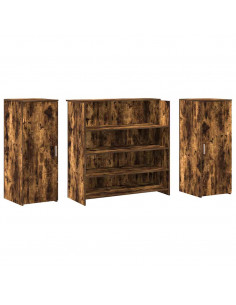 Banco Reception Rovere Fumo 180x50x103,5cm in Legno Multistrato