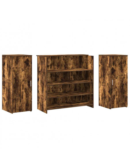 Banco Reception Rovere Fumo 180x50x103,5cm in Legno Multistrato