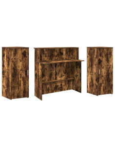 Banco Reception Rovere Fumo 180x50x103,5cm in Legno Multistrato