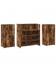 Banco Reception Rovere Fumo 200x50x103,5cm in Legno Multistrato