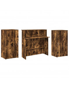 Banco Reception Rovere Fumo 200x50x103,5cm in Legno Multistrato