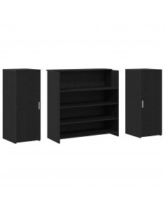 Banco Reception Rovere Nero 180x50x103,5 cm Legno Multistrato