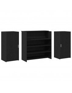 Banco Reception Rovere Nero 200x50x103,5 cm Legno Multistrato