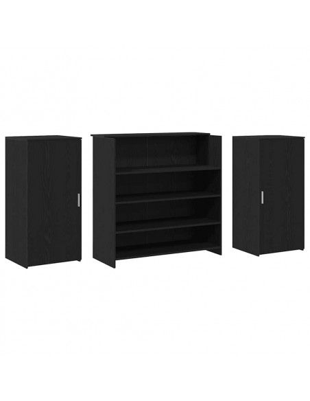 Banco Reception Rovere Nero 200x50x103,5 cm Legno Multistrato