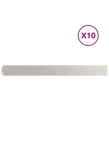 Bordure per Prato 10 pz 10x103 cm Acciaio Inossidabile