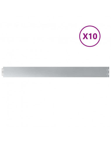 Bordure per Prato 10 pz 10x103 cm Acciaio Zincato