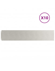 Bordure per Prato 10 pz 20x103 cm Acciaio Inossidabile 2