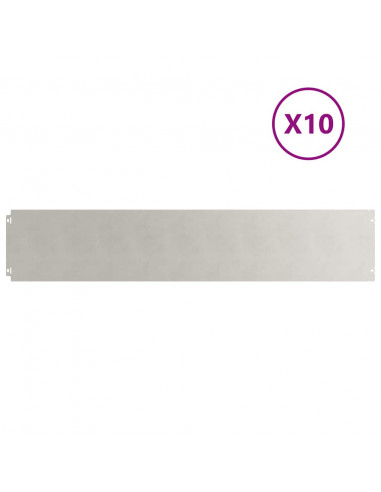 Bordure per Prato 10 pz 20x103 cm Acciaio Inossidabile