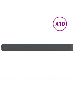Bordure per Prato 10 pz Antracite Acciaio Laminato a Freddo