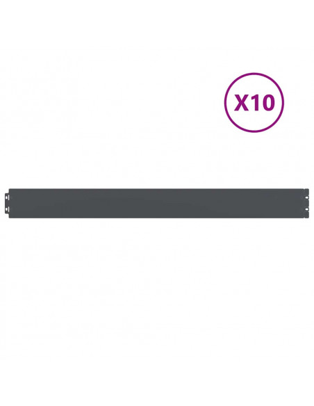 Bordure per Prato 10 pz Antracite Acciaio Laminato a Freddo