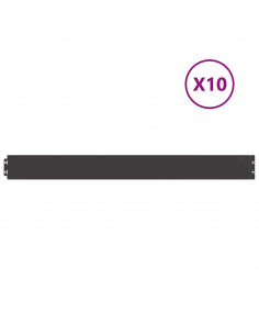 Bordure per Prato 10 pz Nere Acciaio Laminato a Freddo