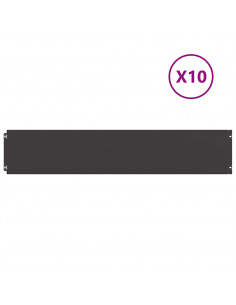 Bordure per Prato 10 pz Nere Acciaio Laminato a Freddo