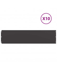 Bordure per Prato 10 pz Nere Acciaio Laminato a Freddo