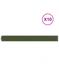 Bordure per Prato 10 pz Verde Oliva Acciaio Laminato a Freddo