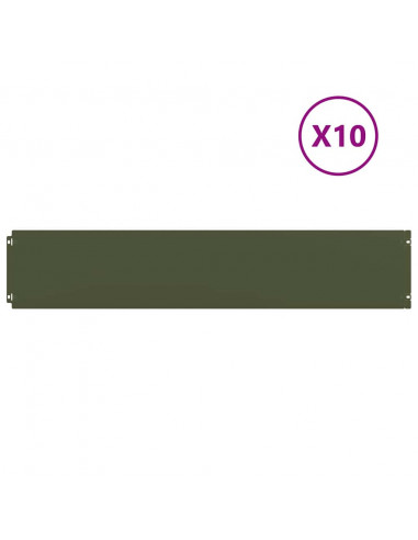 Bordure per Prato 10 pz Verde Oliva Acciaio Laminato a Freddo