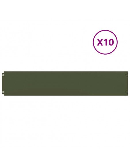 Bordure per Prato 10 pz Verde Oliva Acciaio Laminato a Freddo