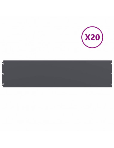 Bordure per Prato 20 pz Antracite Acciaio Laminato a Freddo