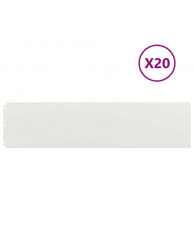 Bordure per Prato 20 pz Bianchi Acciaio Laminato a Freddo