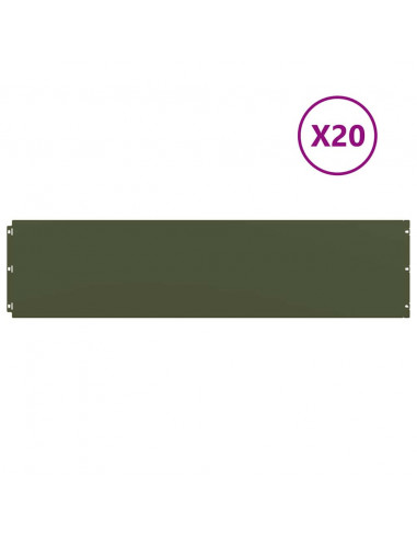 Bordure per Prato 20 pz Verde Oliva Acciaio Laminato a Freddo