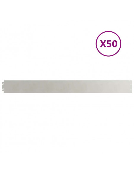 Bordure per Prato 50 pz 10x103 cm Acciaio Inossidabile