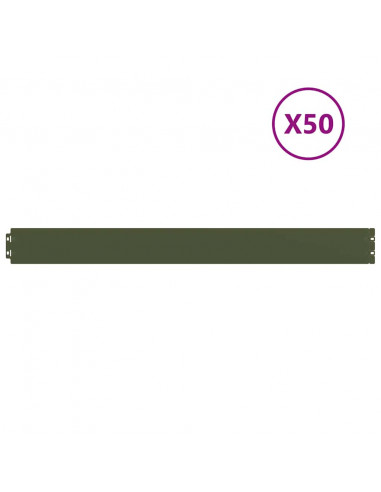 Bordure per Prato 50 pz Verde Oliva Acciaio Laminato a Freddo