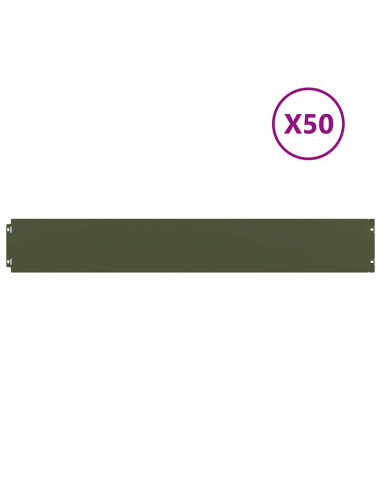 Bordure per Prato 50 pz Verde Oliva Acciaio Laminato a Freddo