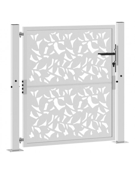 Cancello da Giardino 105x105 cm Acciaio Corten Design a Foglia