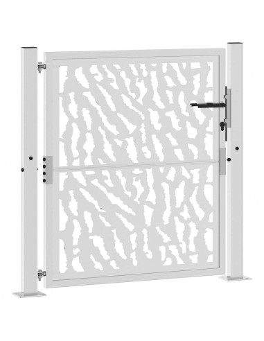 Cancello da Giardino 105x105 cm Acciaio Corten Design a Traccia