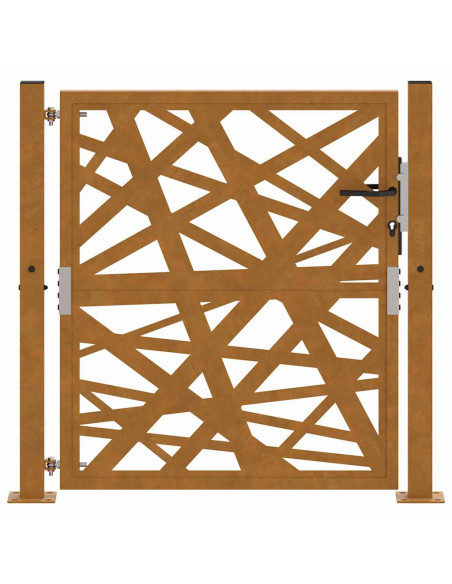 Cancello da Giardino 105x105 cm Acciaio Corten Design Leggero