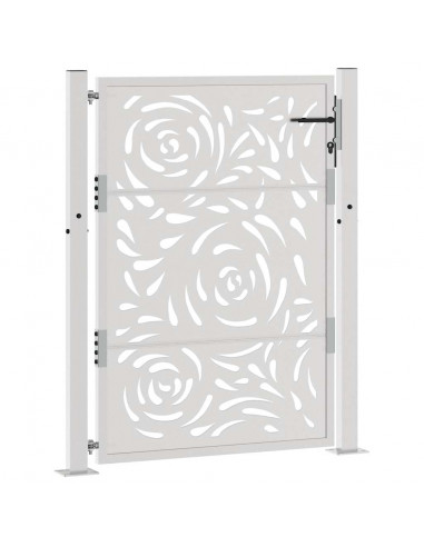 Cancello da Giardino 105x130 cm Acciaio Corten Design a Fiamma