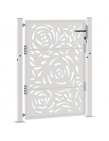 Cancello da Giardino 105x130 cm Acciaio Corten Design a Fiamma