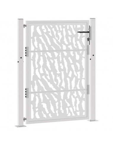 Cancello da Giardino 105x130 cm Acciaio Corten Design a Traccia