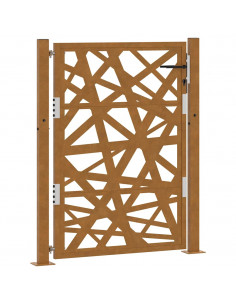 Cancello da Giardino 105x130 cm Acciaio Corten Design Leggero