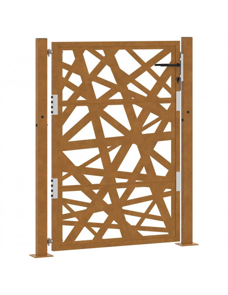 Cancello da Giardino 105x130 cm Acciaio Corten Design Leggero
