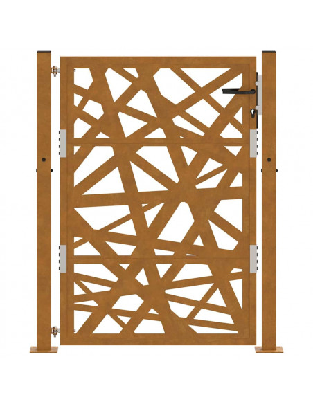 Cancello da Giardino 105x130 cm Acciaio Corten Design Leggero