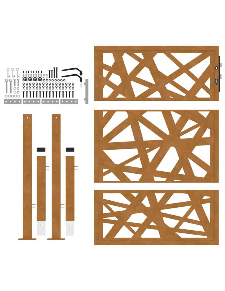 Cancello da Giardino 105x130 cm Acciaio Corten Design Leggero