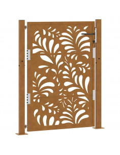 Cancello da Giardino 105x130 cm Acciaio Corten Design Ondulato