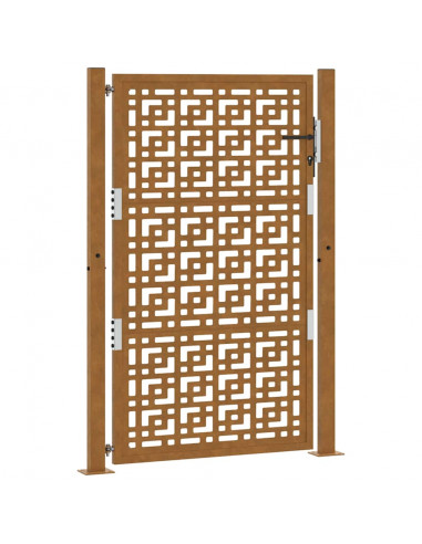Cancello da Giardino 105x155 cm Acciaio Corten Design a Croce