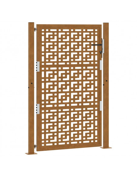 Cancello da Giardino 105x155 cm Acciaio Corten Design a Croce