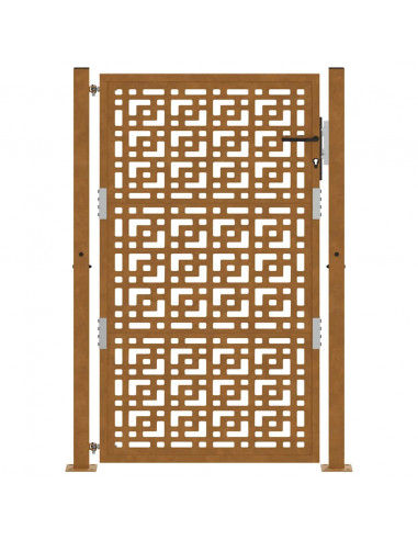 Cancello da Giardino 105x155 cm Acciaio Corten Design a Croce