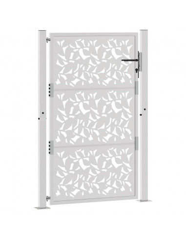 Cancello da Giardino 105x155 cm Acciaio Corten Design a Foglia