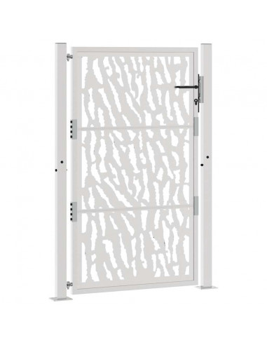 Cancello da Giardino 105x155 cm Acciaio Corten Design a Traccia