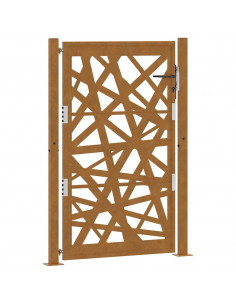 Cancello da Giardino 105x155 cm Acciaio Corten Design Leggero